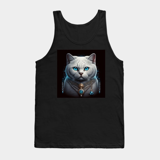 Majestic White British Shorthair Tank Top by Enchanted Reverie